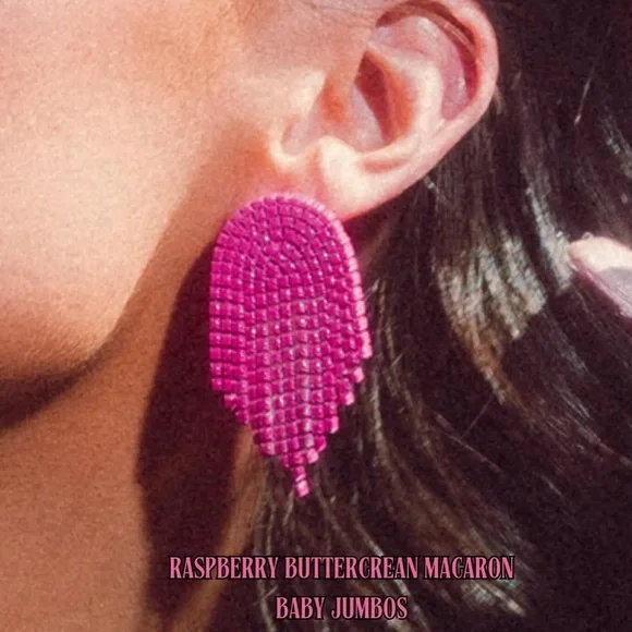 NWT Feed Me Gems Neon Pink Baby Jumbo Earrings - Picture 4 of 5